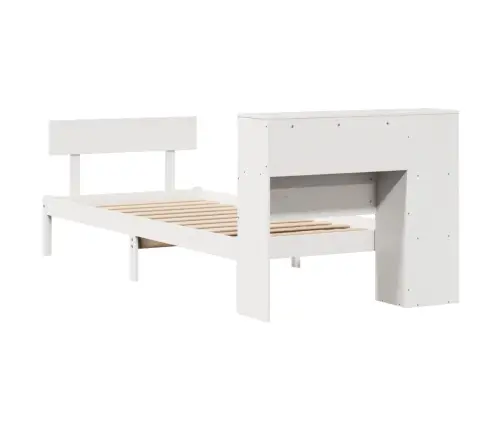 Gulta Ar Grāmatu Plauktu, Bez Matrača, 75X190 Cm, Priedes Koks Vidaxl