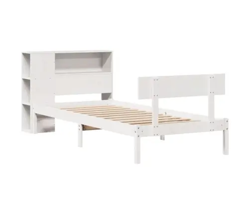 Gulta Ar Grāmatu Plauktu, Bez Matrača, 90X190 Cm, Priedes Koks Vidaxl