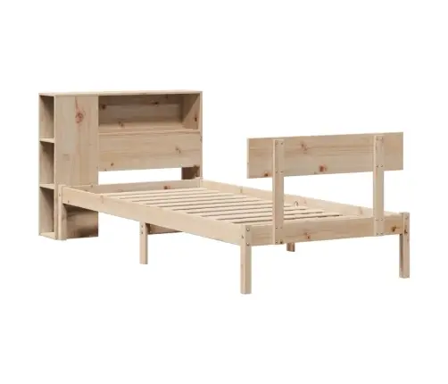 Lova Su Knygų Spinta Be Čiužinio, 90X200cm Pušies Masyvas