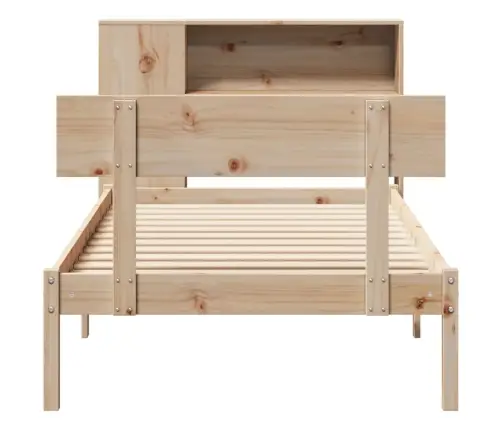 Lova Su Knygų Spinta Be Čiužinio, 90X200cm Pušies Masyvas