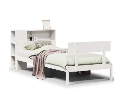 Lova Su Knygų Spinta Be Čiužinio, Balta, 90X200cm Pušis