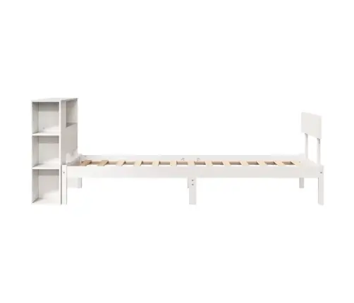 Lova Su Knygų Spinta Be Čiužinio, Balta, 90X200cm Pušis