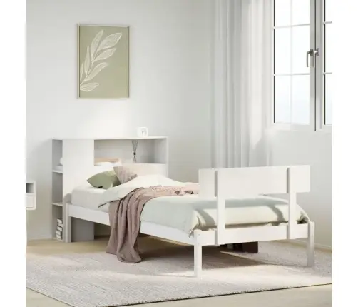 Lova Su Knygų Spinta Be Čiužinio, Balta, 90X200cm Pušis