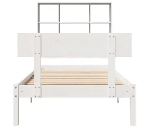 Lova Su Knygų Spinta Be Čiužinio, Balta, 90X190cm Pušis