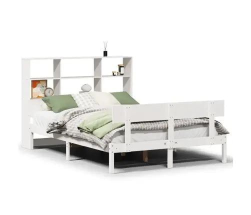 Riiuliga Voodiraam Ilma Madratsita, Valge, 120X190cm Männipuit