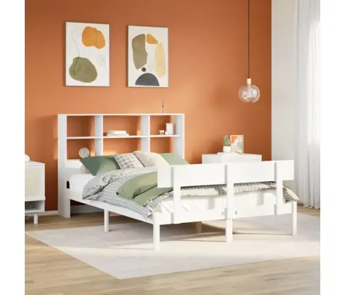 Gulta Ar Grāmatu Plauktu, Bez Matrača, 120X200 Cm, Priedes Koks Vidaxl