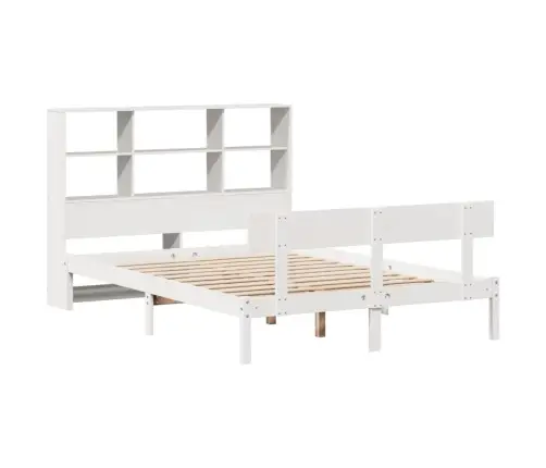 Gulta Ar Grāmatu Plauktu, Bez Matrača, 140X200 Cm, Priedes Koks Vidaxl