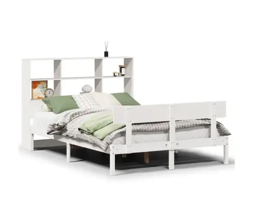 Gulta Ar Grāmatu Plauktu, Bez Matrača, 160X200 Cm, Priedes Koks Vidaxl