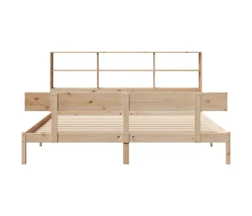 Gulta Ar Grāmatu Plauktu, Bez Matrača, 180X200 Cm, Priedes Koks Vidaxl