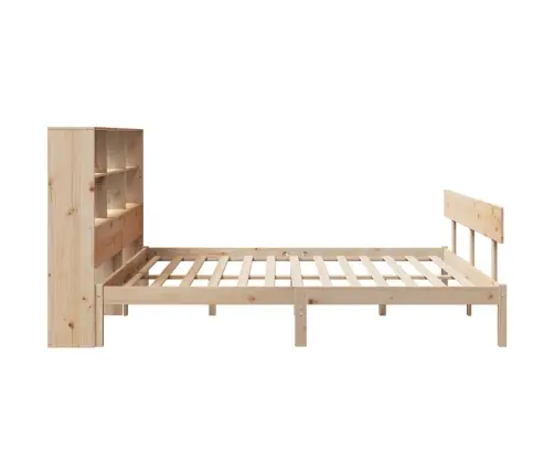 Gulta Ar Grāmatu Plauktu, Bez Matrača, 180X200 Cm, Priedes Koks Vidaxl