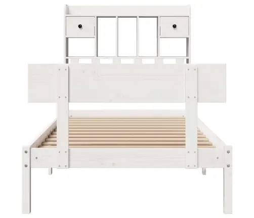 Gulta Ar Grāmatu Plauktu, Bez Matrača, 75X190 Cm, Priedes Koks Vidaxl