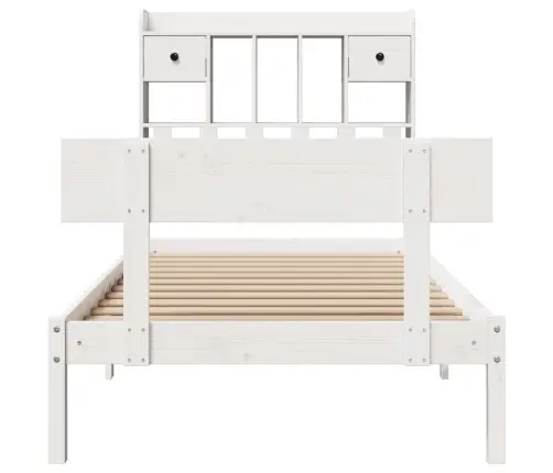 Lova Su Knygų Spinta Be Čiužinio, Balta, 90X190cm Pušis