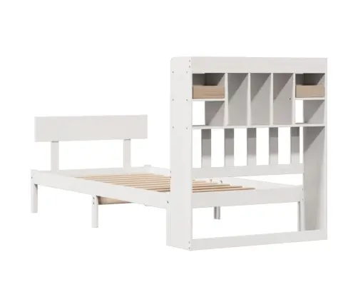 Lova Su Knygų Spinta Be Čiužinio, Balta, 90X190cm Pušis