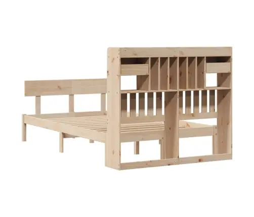 Riiuliga Voodiraam Ilma Madratsita, 135X190 cm Männipuit