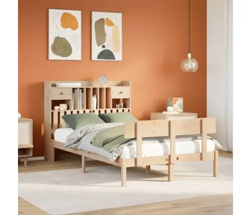 Riiuliga Voodiraam Ilma Madratsita, 135X190 cm Männipuit