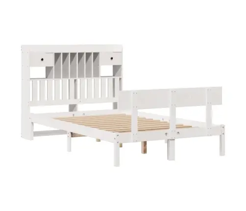 Riiuliga Voodiraam Ilma Madratsita, Valge, 135X190cm Männipuit