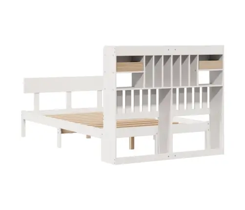 Riiuliga Voodiraam Ilma Madratsita, Valge, 135X190cm Männipuit