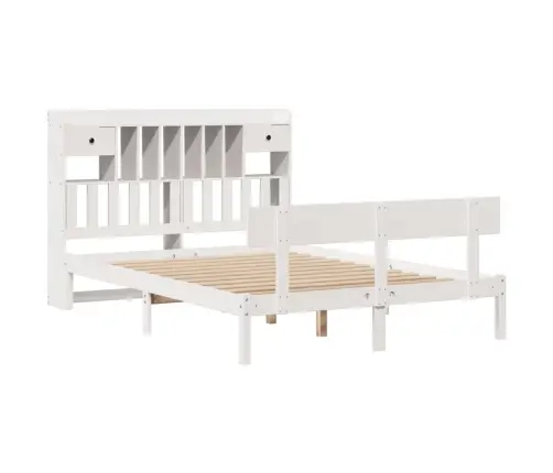 Gulta Ar Grāmatu Plauktu, Bez Matrača, 140X190 Cm, Priedes Koks Vidaxl