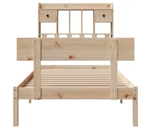 Gulta Ar Grāmatu Plauktu, Bez Matrača, 90X200 Cm, Priedes Koks Vidaxl