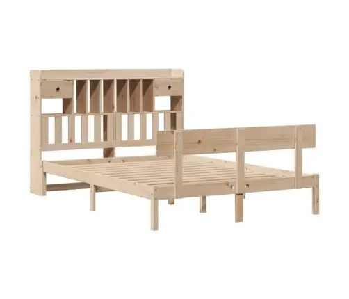 Lova Su Knygų Spinta Be Čiužinio, 150X200cm Pušies Masyvas