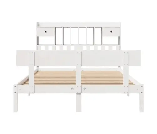 Riiuliga Voodiraam Ilma Madratsita, Valge, 160X200cm Männipuit