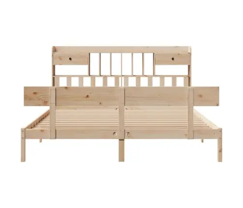 Gulta Ar Grāmatu Plauktu, Bez Matrača, 180X200 Cm, Priedes Koks Vidaxl