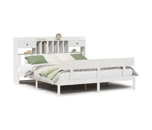 Gulta Ar Grāmatu Plauktu, Bez Matrača, 180X200 Cm, Priedes Koks Vidaxl