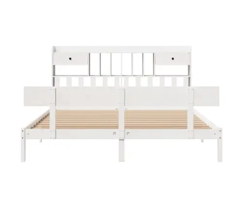 Gulta Ar Grāmatu Plauktu, Bez Matrača, 180X200 Cm, Priedes Koks Vidaxl