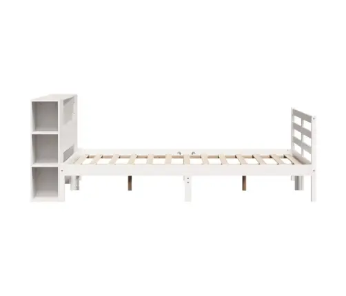 Lova Su Knygų Spinta Be Čiužinio, Balta, 135X190cm Pušis