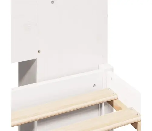 Lova Su Knygų Spinta Be Čiužinio, Balta, 135X190cm Pušis