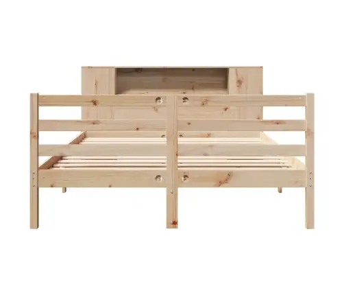 Gulta Ar Grāmatu Plauktu, Bez Matrača, 120X200 Cm, Priedes Koks Vidaxl