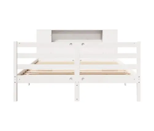 Riiuliga Voodiraam Ilma Madratsita, Valge, 150X200cm Männipuit