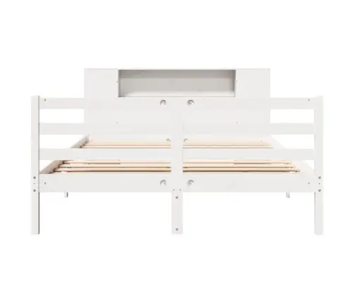 Riiuliga Voodiraam Ilma Madratsita, Valge, 160X200cm Männipuit