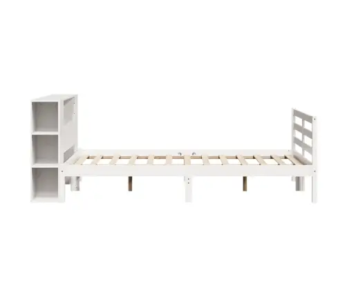 Riiuliga Voodiraam Ilma Madratsita, Valge, 160X200cm Männipuit