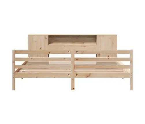 Lova Su Knygų Spinta Be Čiužinio, 180X200cm Pušies Masyvas