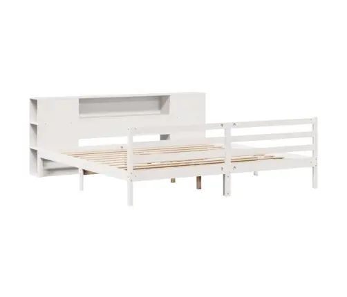 Gulta Ar Grāmatu Plauktu, Bez Matrača, 200X200 Cm, Priedes Koks Vidaxl