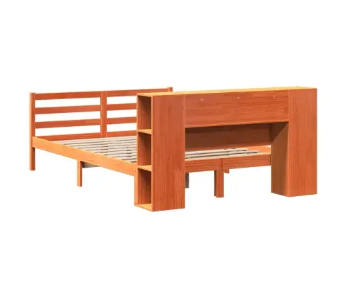 Gulta Ar Grāmatu Plauktu, Bez Matrača, 150X200 Cm, Priedes Koks Vidaxl