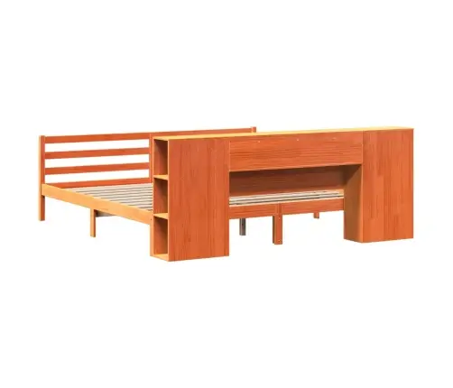 Gulta Ar Grāmatu Plauktu, Bez Matrača, 180X200 Cm, Priedes Koks Vidaxl