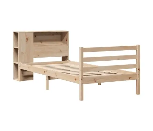 Lova Su Knygų Spinta Be Čiužinio, 75X190cm Pušies Masyvas