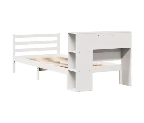 Gulta Ar Grāmatu Plauktu, Bez Matrača, 75X190 Cm, Priedes Koks Vidaxl