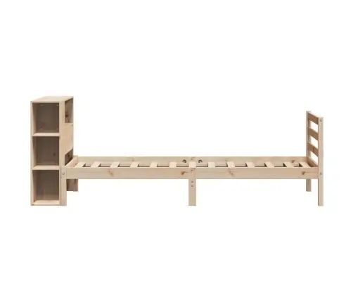 Lova Su Knygų Spinta Be Čiužinio, 90X200cm Pušies Masyvas