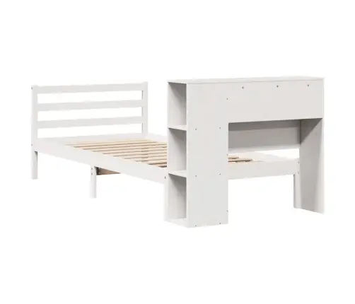 Lova Su Knygų Spinta Be Čiužinio, Balta, 90X200cm Pušis Lova Su Knygų Spinta Be Čiužinio, Balta, 90X200cm Pušis