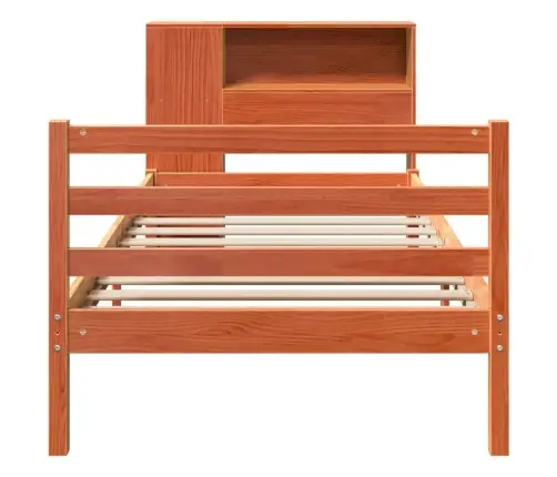 Lova Be Čiužinio/Su Knygų Lentyna, Vaško Ruda, 100X200cm Pušis