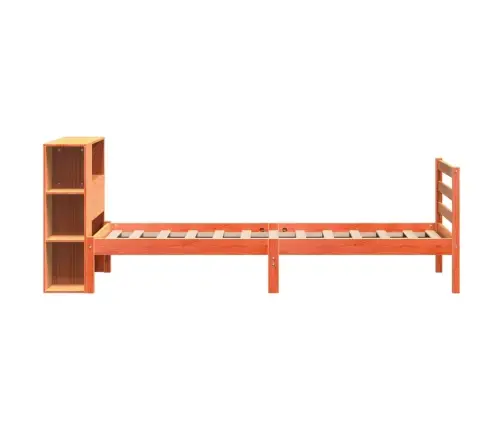 Lova Be Čiužinio/Su Knygų Lentyna, Vaško Ruda, 100X200cm Pušis