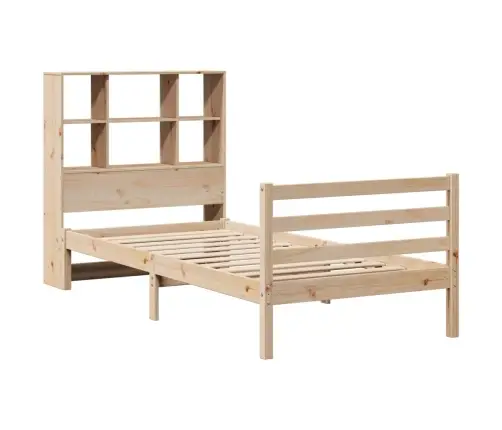 Lova Su Knygų Spinta Be Čiužinio, 90X190cm Pušies Masyvas