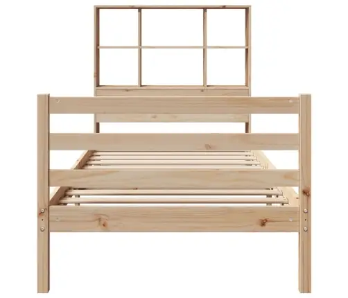 Lova Su Knygų Spinta Be Čiužinio, 90X190cm Pušies Masyvas