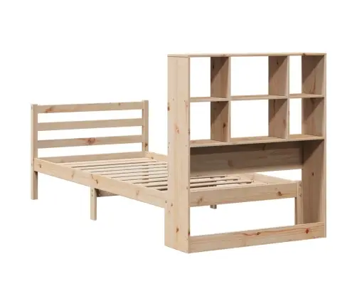 Lova Su Knygų Spinta Be Čiužinio, 90X190cm Pušies Masyvas