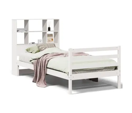 Gulta Ar Grāmatu Plauktu, Bez Matrača, 90X190 Cm, Priedes Koks Vidaxl