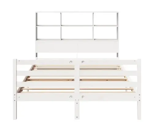 Gulta Ar Grāmatu Plauktu, Bez Matrača, 140X190 Cm, Priedes Koks Vidaxl