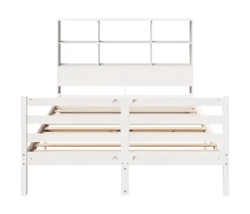 Gulta Ar Grāmatu Plauktu, Bez Matrača, 140X200 Cm, Priedes Koks Vidaxl